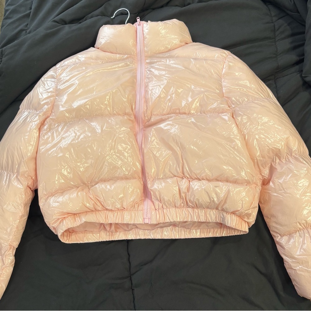 Shiny Pink Puffer Jacket